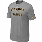 Men's New Orleans Saints Team Logo Gray Nike Short Sleeve T-Shirt FengYun,baseball caps,new era cap wholesale,wholesale hats